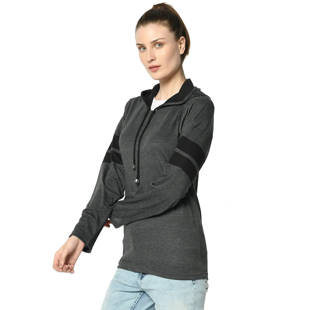 Vimal Jonney Grey Color Full Sleeve Tshirt For Women