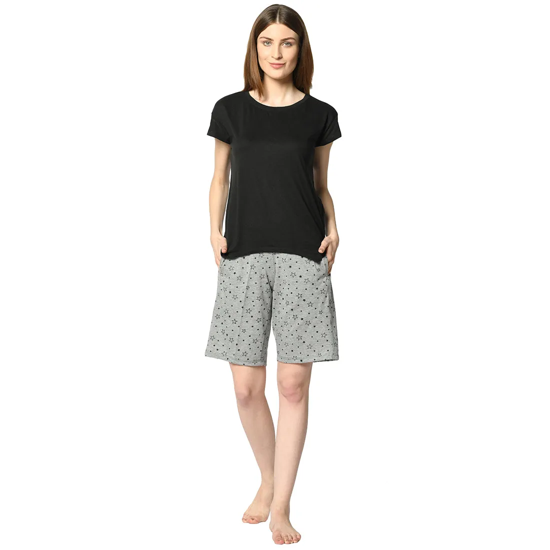 Vimal Jonney Grey Shorts For Women's