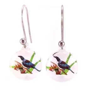 White Tui Pendant & Earring Set