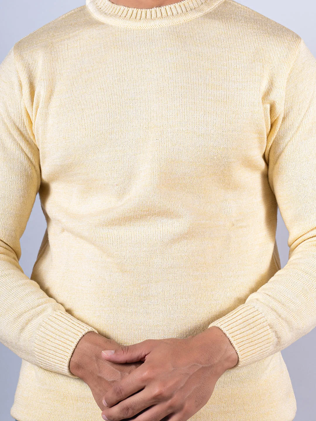 Yellow Color Crew Neck Sweater